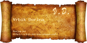 Vrbik Dorina névjegykártya
